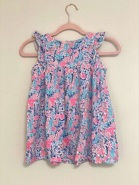 OshKosh B’Gosh Floral Knit Tunic Dress  Baby 12Month Ruffles Swing 100% Cotton